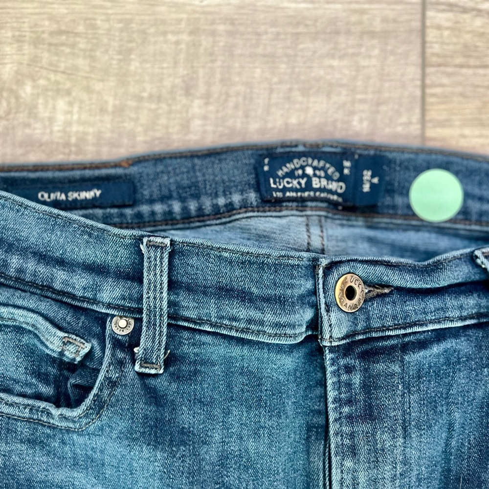 LUCKY BRAND | Olivia Skinny High Rise Blue Jeans with Indigo Wash (14/32)